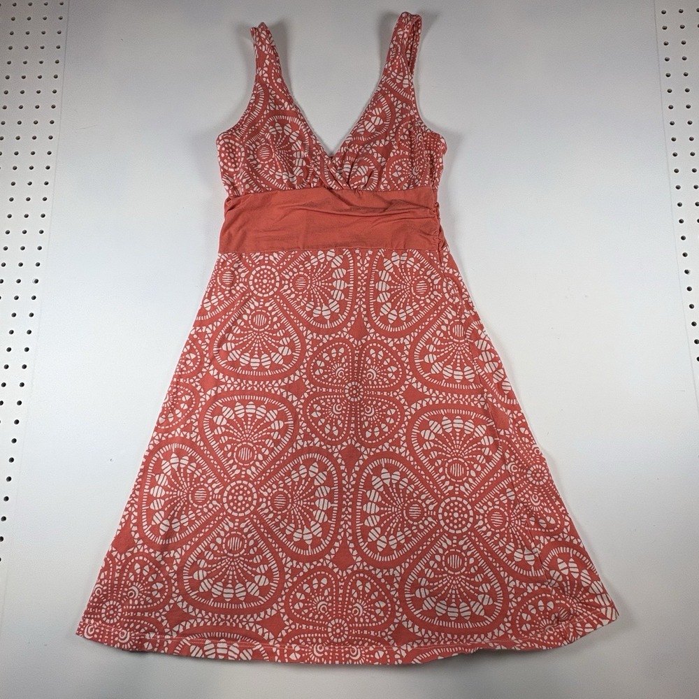 PATAGONIA Womens Margot Floral Orange Tank Dress Size S Small Organic Cotton